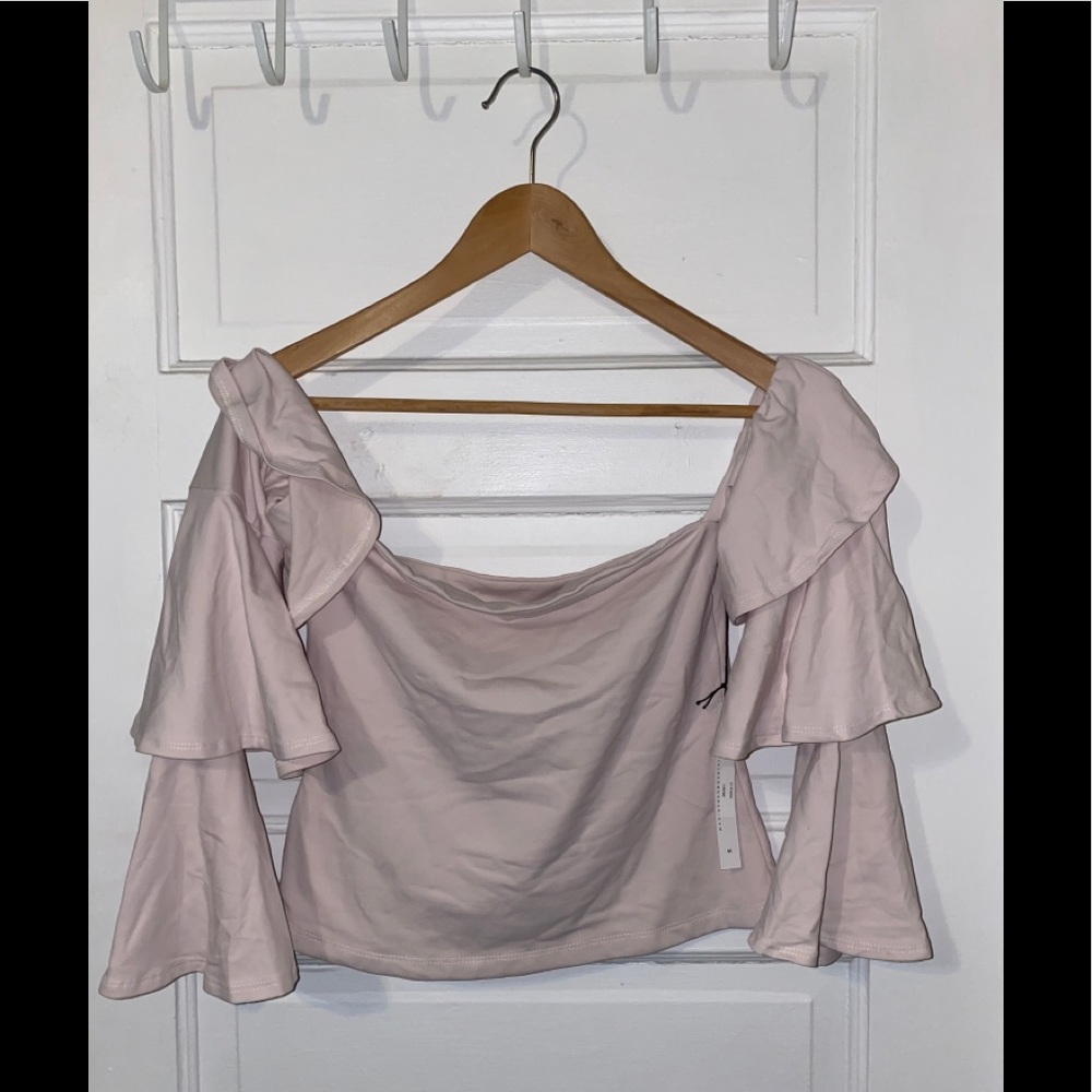 Susana Monaco Beige Long Sleeve Top